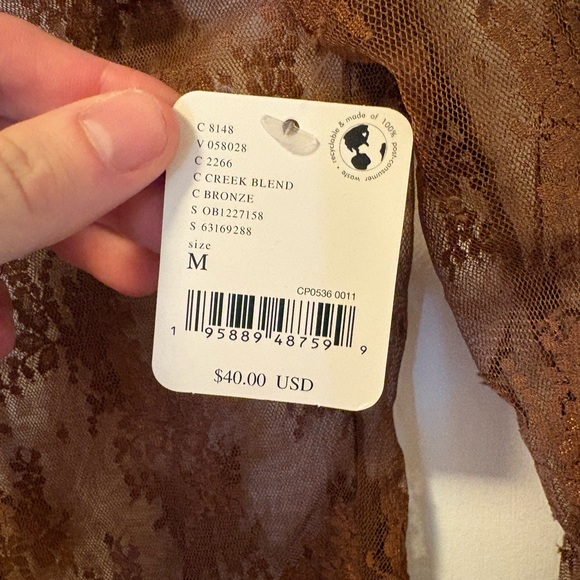 Free people NWT sheer lace top - M - Picture 2 of 3